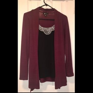 Embroidered shirt with cardigan attached ❣️